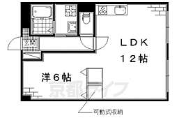 京阪本線 墨染駅 徒歩12分の賃貸マンション 3階1LDKの間取り