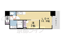 ソルテラスＫＹＯＴＯ西大路　瑠 2階1LDKの間取り