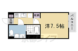 JR山陰本線 花園駅 徒歩11分の賃貸アパート 1階1Kの間取り