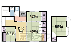 京福電気鉄道北野線 御室仁和寺駅 徒歩4分の賃貸アパート 1階4DKの間取り