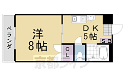 阪急京都本線 桂駅 徒歩12分の賃貸マンション 2階1DKの間取り