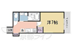 近鉄京都線 伏見駅 徒歩7分の賃貸アパート 3階1Kの間取り