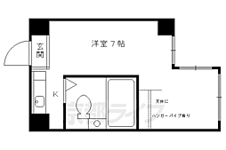 京阪本線 龍谷大前深草駅 徒歩4分の賃貸マンション 1階ワンルームの間取り