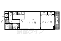 京阪本線 淀駅 徒歩23分の賃貸アパート 2階1LDKの間取り