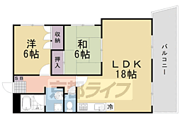 阪急嵐山線 上桂駅 徒歩6分の賃貸マンション 1階2LDKの間取り
