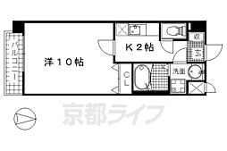 京阪本線 丹波橋駅 徒歩9分の賃貸マンション 3階1Kの間取り