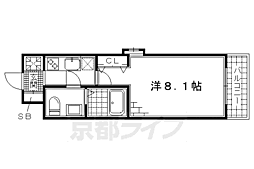 近鉄京都線 桃山御陵前駅 徒歩7分の賃貸マンション 2階1Kの間取り