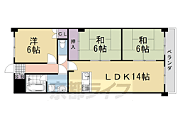 阪急京都本線 桂駅 徒歩10分の賃貸マンション 2階3LDKの間取り