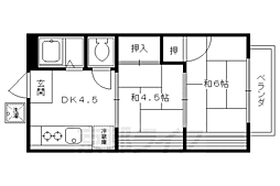 京阪本線 伏見桃山駅 徒歩8分の賃貸アパート 1階2Kの間取り