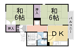 セジュール久貝 1階2DKの間取り