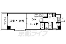 アヴィ四条 1階1DKの間取り