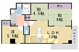 阪急京都本線 洛西口駅 徒歩28分の賃貸マンション 5階3LDKの間取り