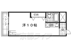 京阪本線 中書島駅 徒歩5分の賃貸マンション 1階ワンルームの間取り