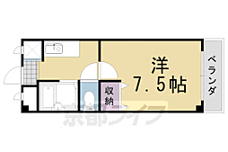 ルシエル 2階1Kの間取り