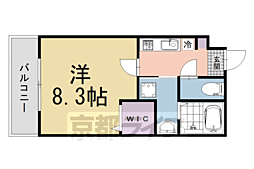 京阪本線 中書島駅 徒歩7分の賃貸マンション 1階1Kの間取り