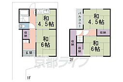 近鉄京都線 伏見駅 3.5kmの賃貸一戸建て 3DKの間取り