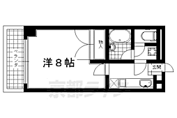 カーサヴェルディー 4階1Kの間取り