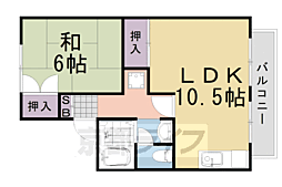 阪急嵐山線 上桂駅 徒歩3分の賃貸アパート 1階1LDKの間取り
