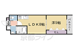 JR山陰本線 嵯峨嵐山駅 徒歩6分の賃貸マンション 3階1LDKの間取り