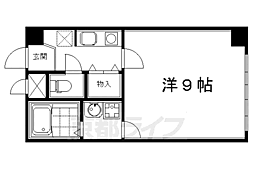 京都市営烏丸線 四条駅 徒歩8分の賃貸マンション 1階1Kの間取り