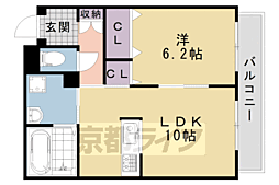 阪急京都本線 桂駅 徒歩15分の賃貸アパート 3階1LDKの間取り