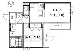 シャーメゾン花屋町 3階1LDKの間取り