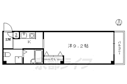 ブリエ京都 1階1Kの間取り
