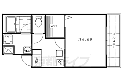 京都地下鉄東西線 二条城前駅 徒歩1分の賃貸アパート 3階1Kの間取り