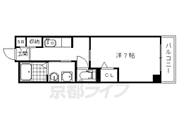 阪急京都本線 大宮駅 徒歩7分の賃貸マンション 5階1Kの間取り