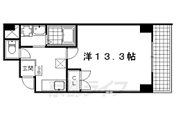 京都市営烏丸線 烏丸御池駅 徒歩7分の賃貸マンション 6階1Kの間取り