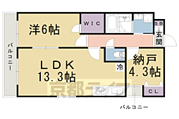 京阪本線 中書島駅 徒歩7分の賃貸マンション 3階1SLDKの間取り