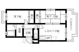 北野マンション 2階2LDKの間取り