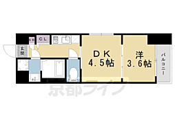 レシオス京都嵯峨野 1DKの間取図画像
