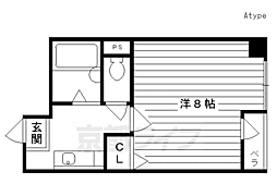 京阪本線 伏見桃山駅 徒歩2分の賃貸マンション 3階1Kの間取り
