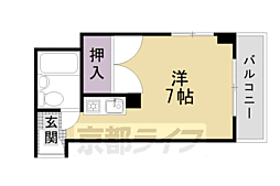 JR山陰本線 二条駅 徒歩10分の賃貸マンション 2階1Kの間取り