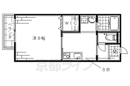 京阪本線 丹波橋駅 徒歩10分の賃貸アパート 1階1Kの間取り