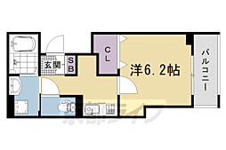 京都地下鉄東西線 太秦天神川駅 徒歩9分の賃貸アパート 1階1Kの間取り