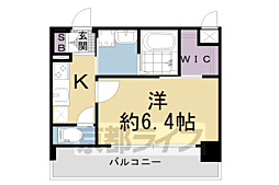 プレサンスTHEKYOTO東福寺WEST 1Kの間取図画像
