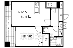 サンシティ四条西洞院 9階1LDKの間取り
