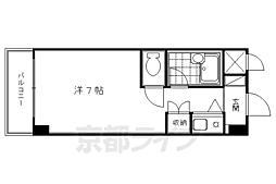 ノアーズアーク京都五条 7階1Kの間取り