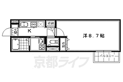フォレスト 1Kの間取図画像