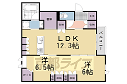 ルミナス長岡京 2LDKの間取図画像