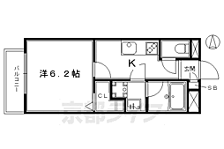 デュラカーサ・ルシア鳥羽街道 1Kの間取図画像