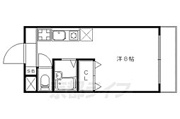 ボナール椥ノ辻 1Kの間取図画像
