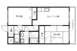 グランバード西野・2 2DKの間取図画像