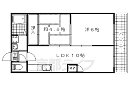 御陵レジデンス 2LDKの間取図画像
