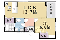プレミール京都 1LDKの間取図画像