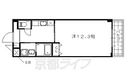 バンブーヒルズ 1Kの間取図画像