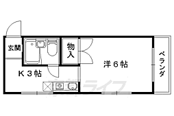 ハイツ足立 1Kの間取図画像