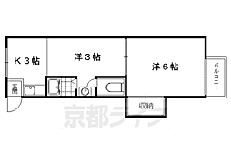 牧マンション 2Kの間取図画像